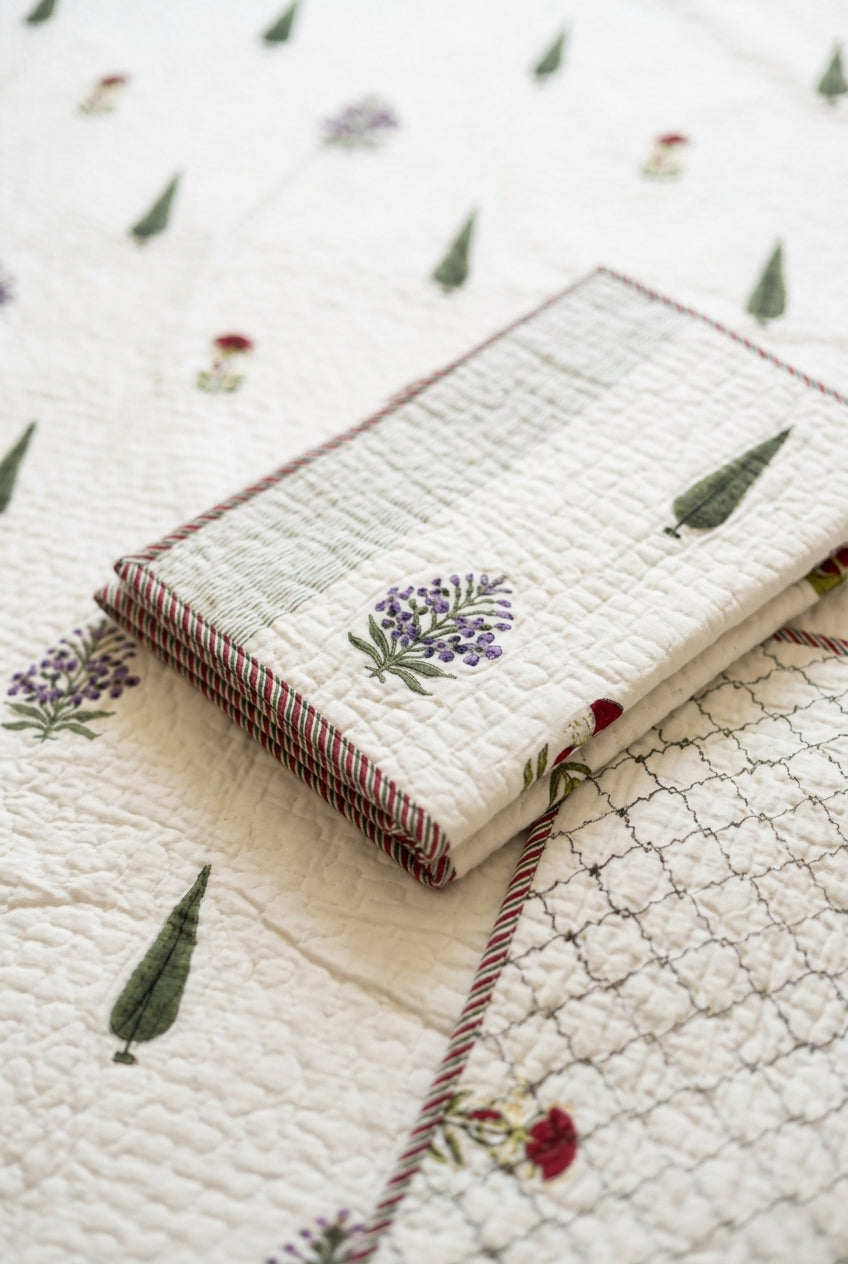 Olive Grove — Reversible Quilted Bed Cover Set — photo 2