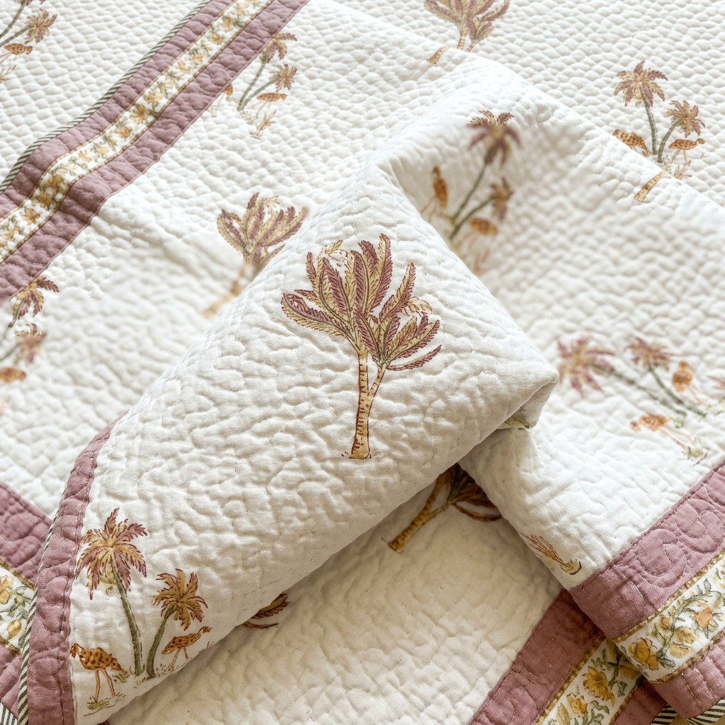 Rose Oasis — Reversible Quilted Bed Cover Set — photo 1