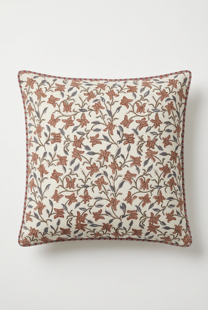 Sage Paisley — Hand-Block Cotton Cushion Cover — photo 1