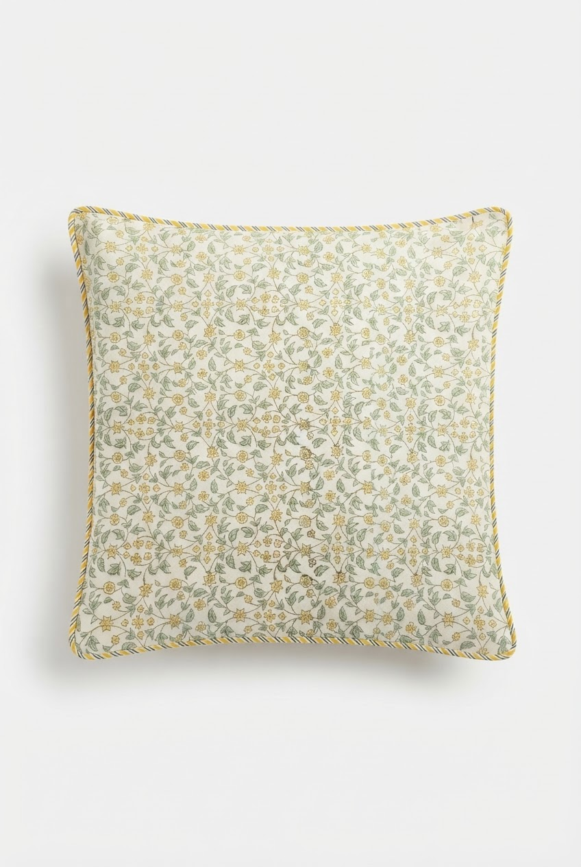 Royal Palm — Hand-Block Cotton Cushion Cover — photo 2