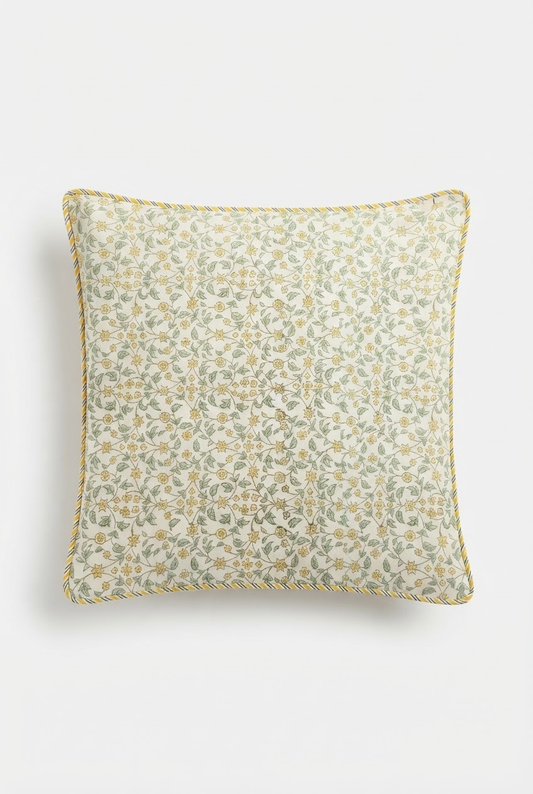 Royal Palm — Hand-Block Cotton Cushion Cover — photo 2