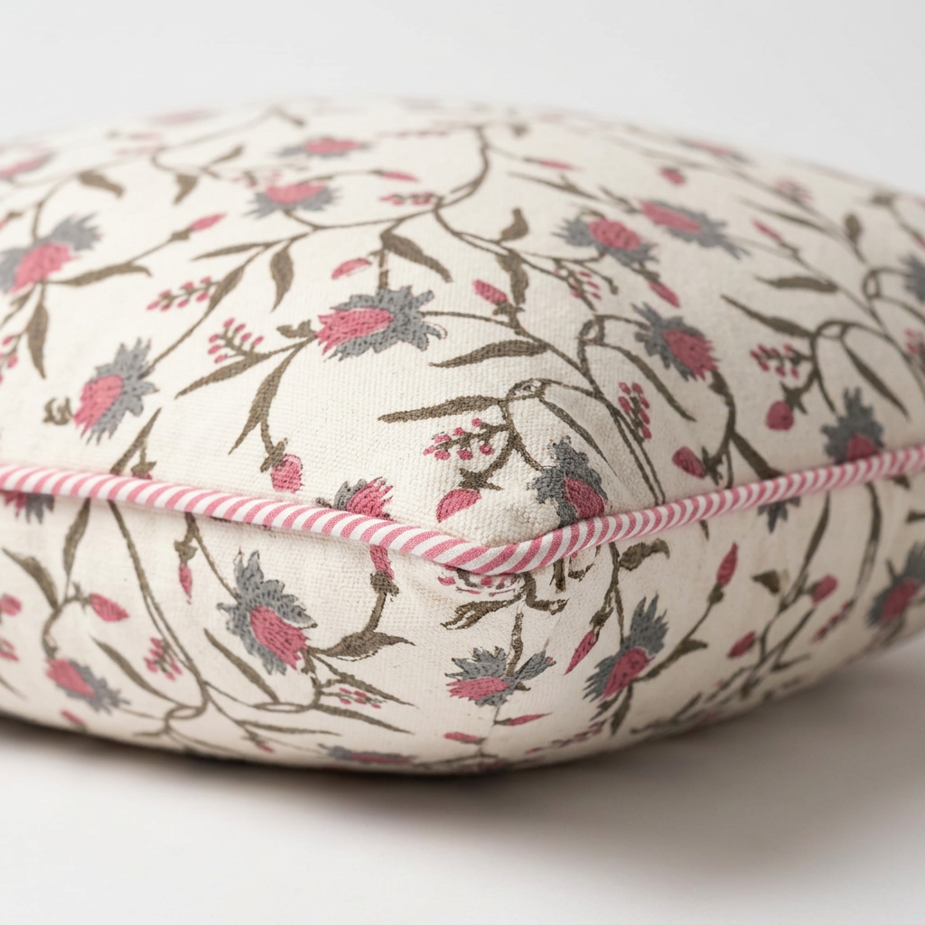 Sage Paisley — Hand-Block Cotton Cushion Cover — photo 2