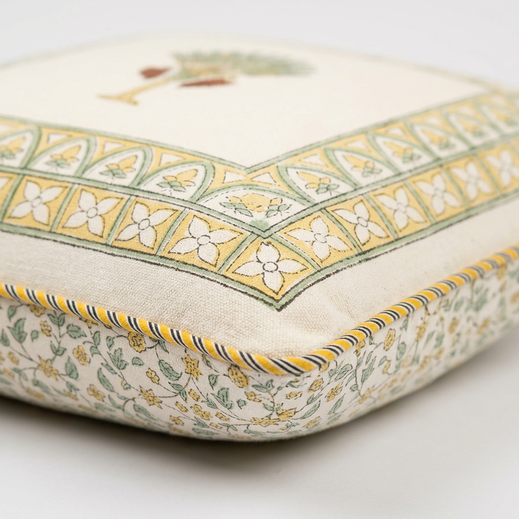 Royal Palm — Hand-Block Cotton Cushion Cover — photo 3