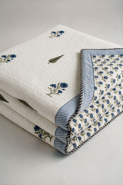 Blue Booti — Reversible Quilted Bed Cover Set — photo 2