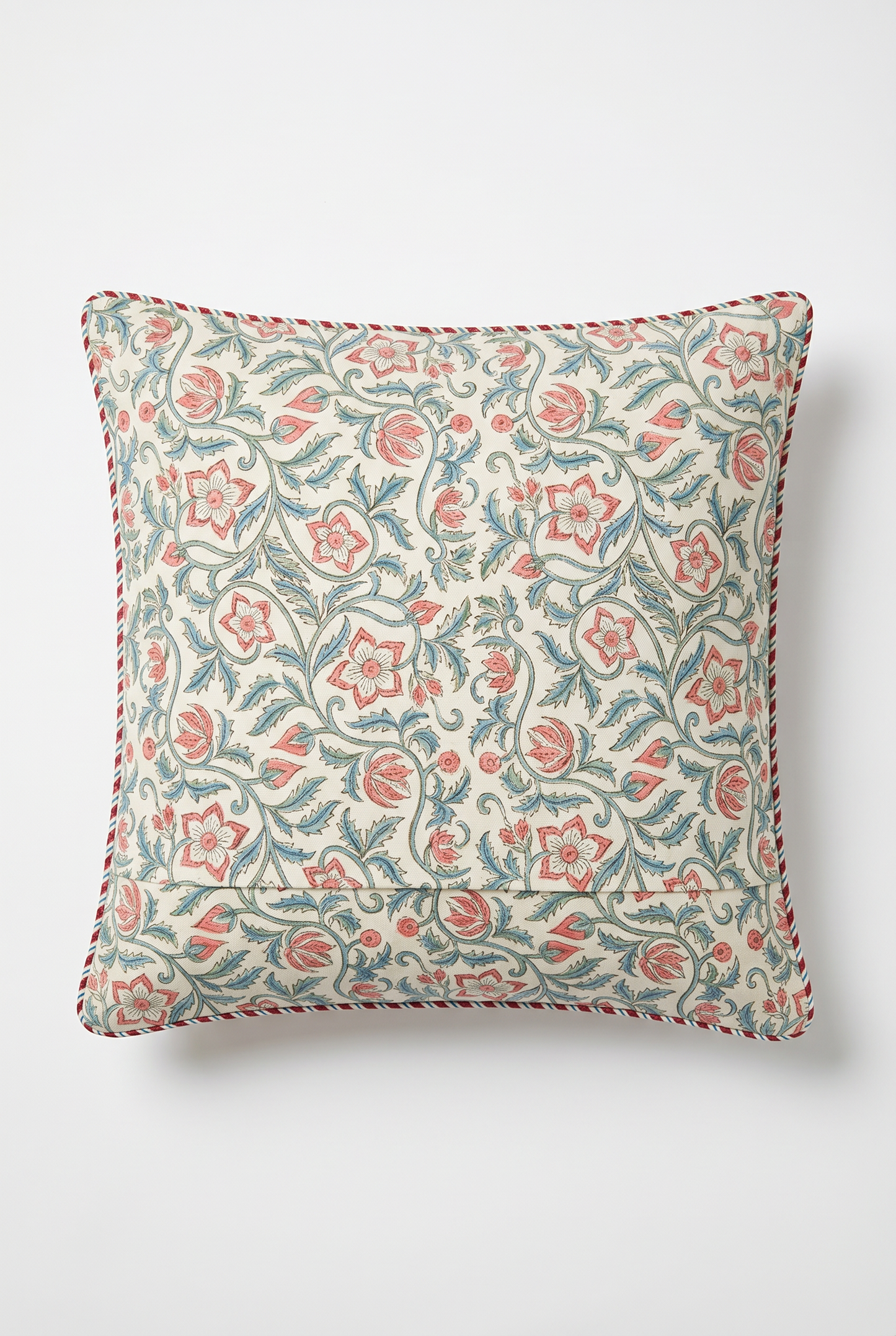 Coral Vine — Hand-Block Cotton Cushion Cover — photo 1