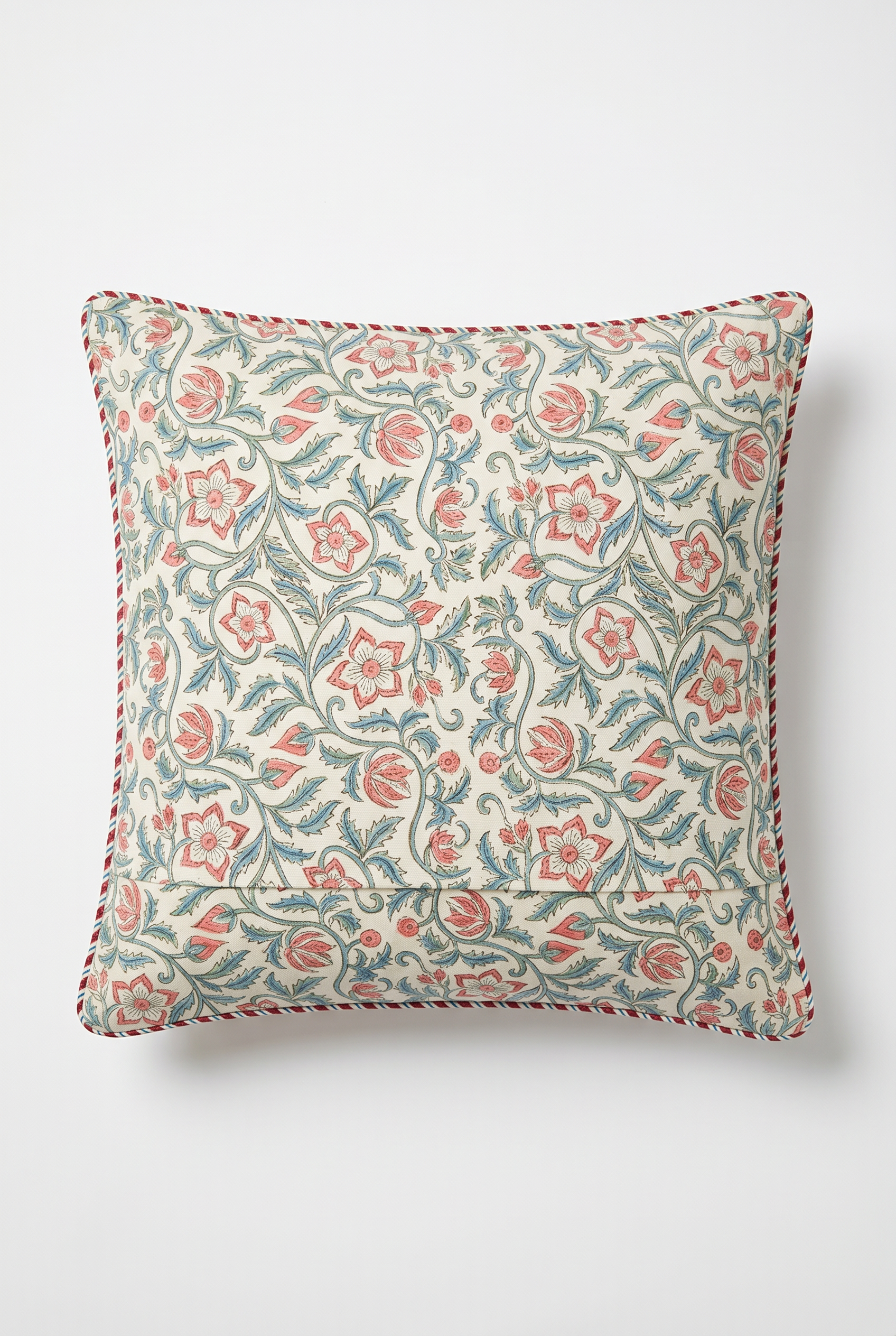 Coral Vine — Hand-Block Cotton Cushion Cover — photo 1