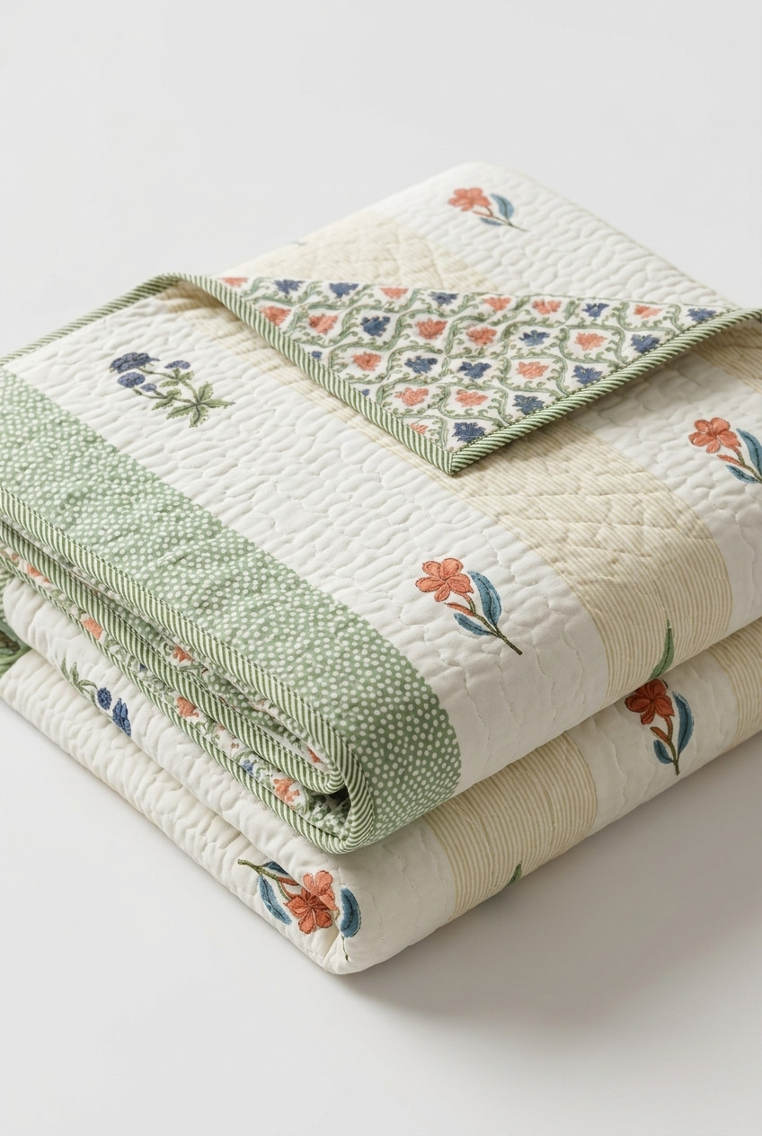 Sage Tapestry — Reversible Quilted Bed Cover Set — photo 1