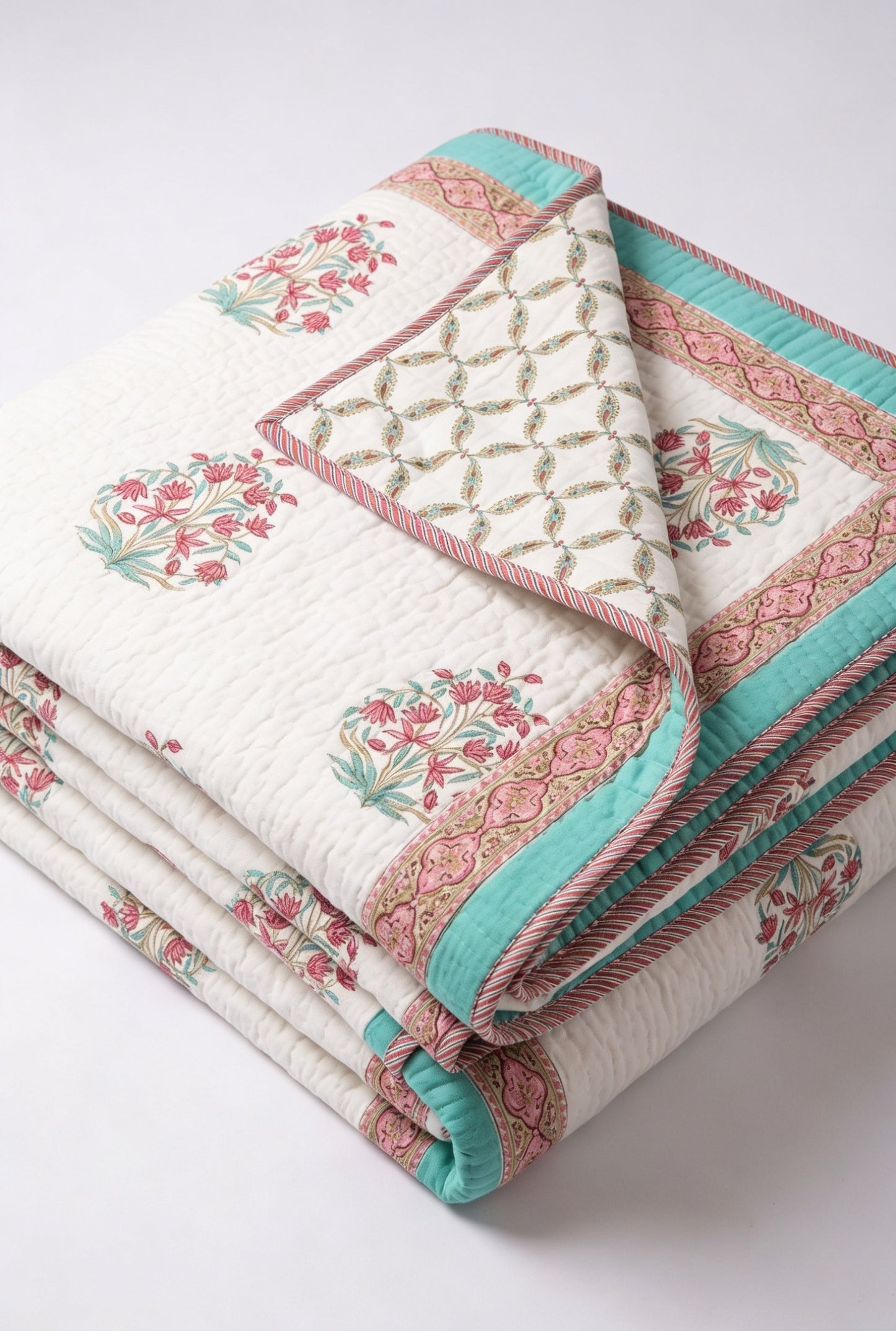Coral Pavilion — Reversible Quilted Bed Cover Set — photo 1