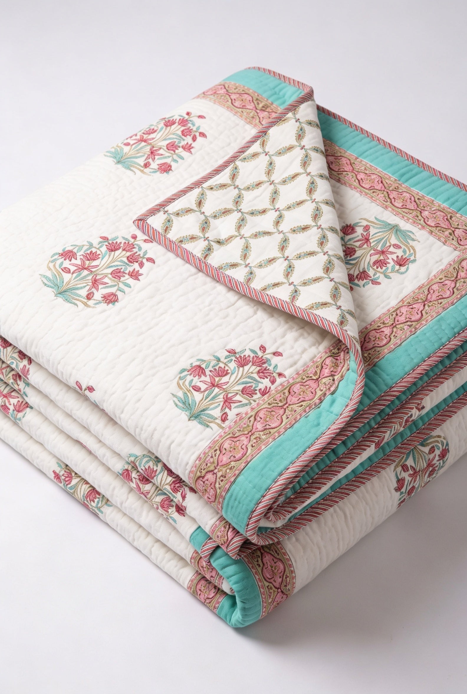 Coral Pavilion — Reversible Quilted Bed Cover Set — photo 1