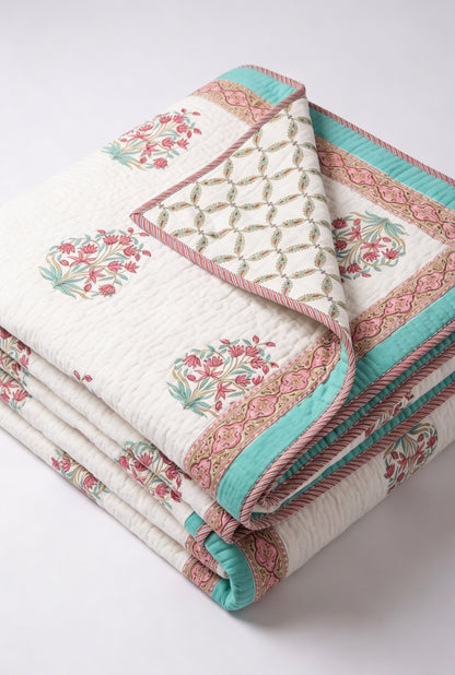 Coral Pavilion — Reversible Quilted Bed Cover Set — photo 1