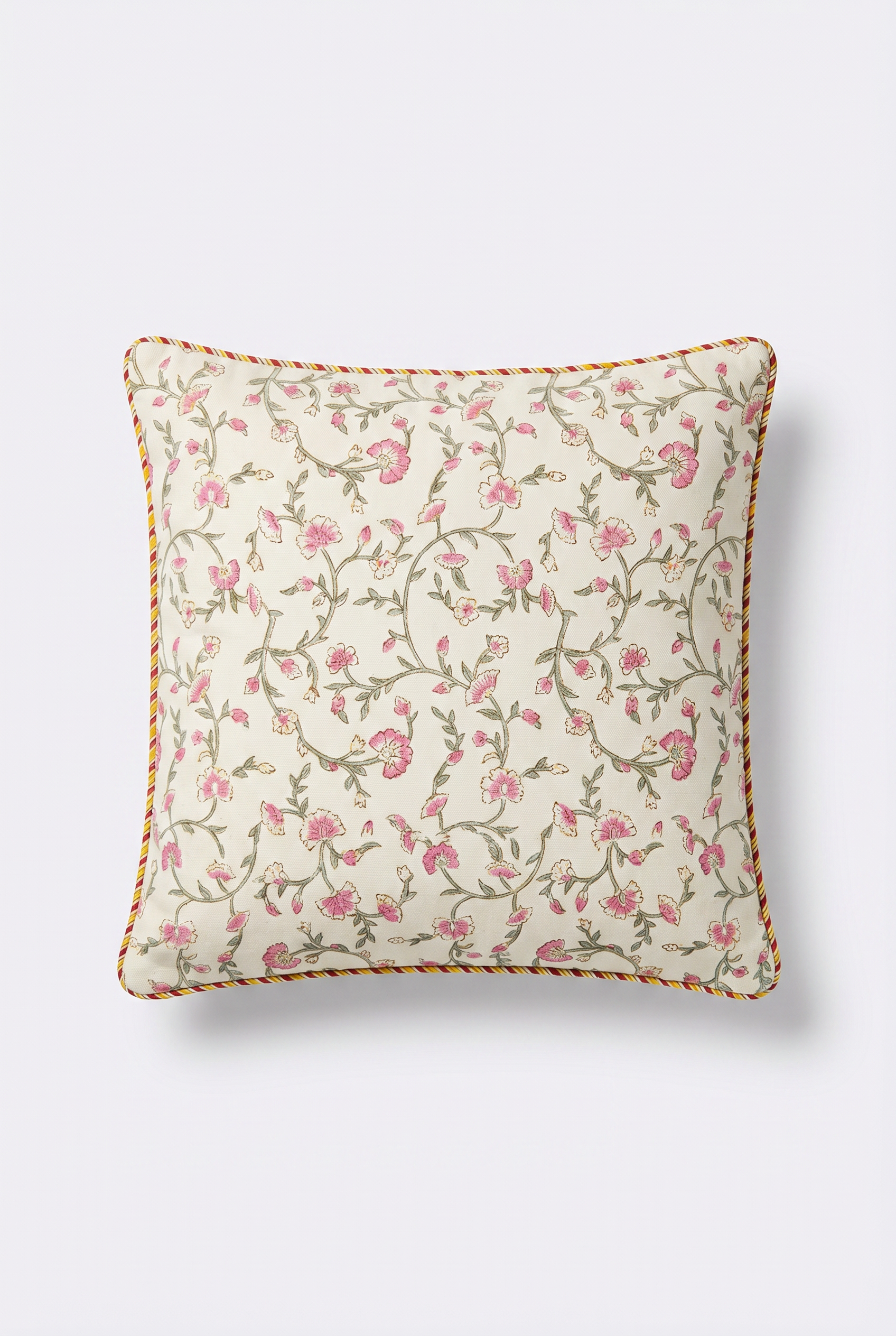 Peony Charm — Hand-Block Cotton Cushion Cover — photo 3