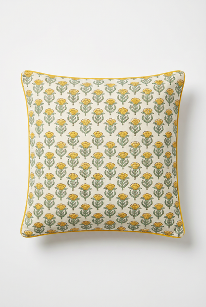 Wildflower Spray — Hand-Block Cotton Cushion Cover — photo 3
