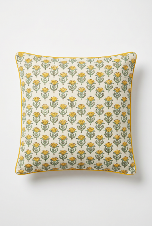 Wildflower Spray — Hand-Block Cotton Cushion Cover — photo 3