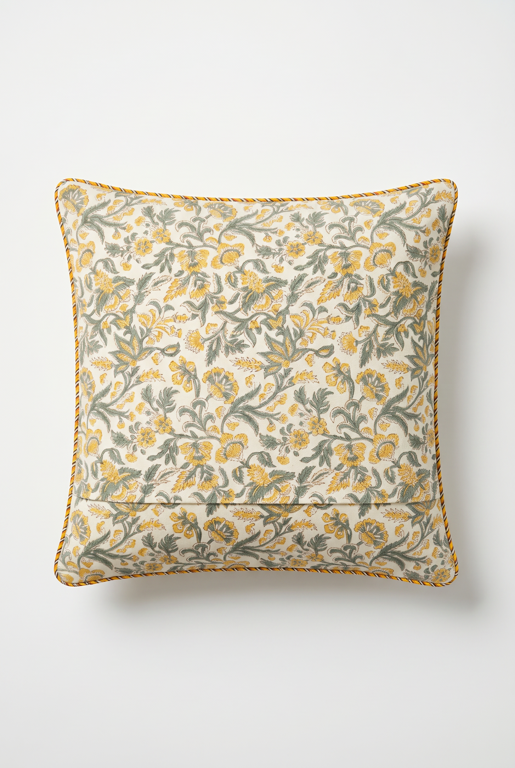 Marigold Bouquet — Hand-Block Cotton Cushion Cover — photo 2