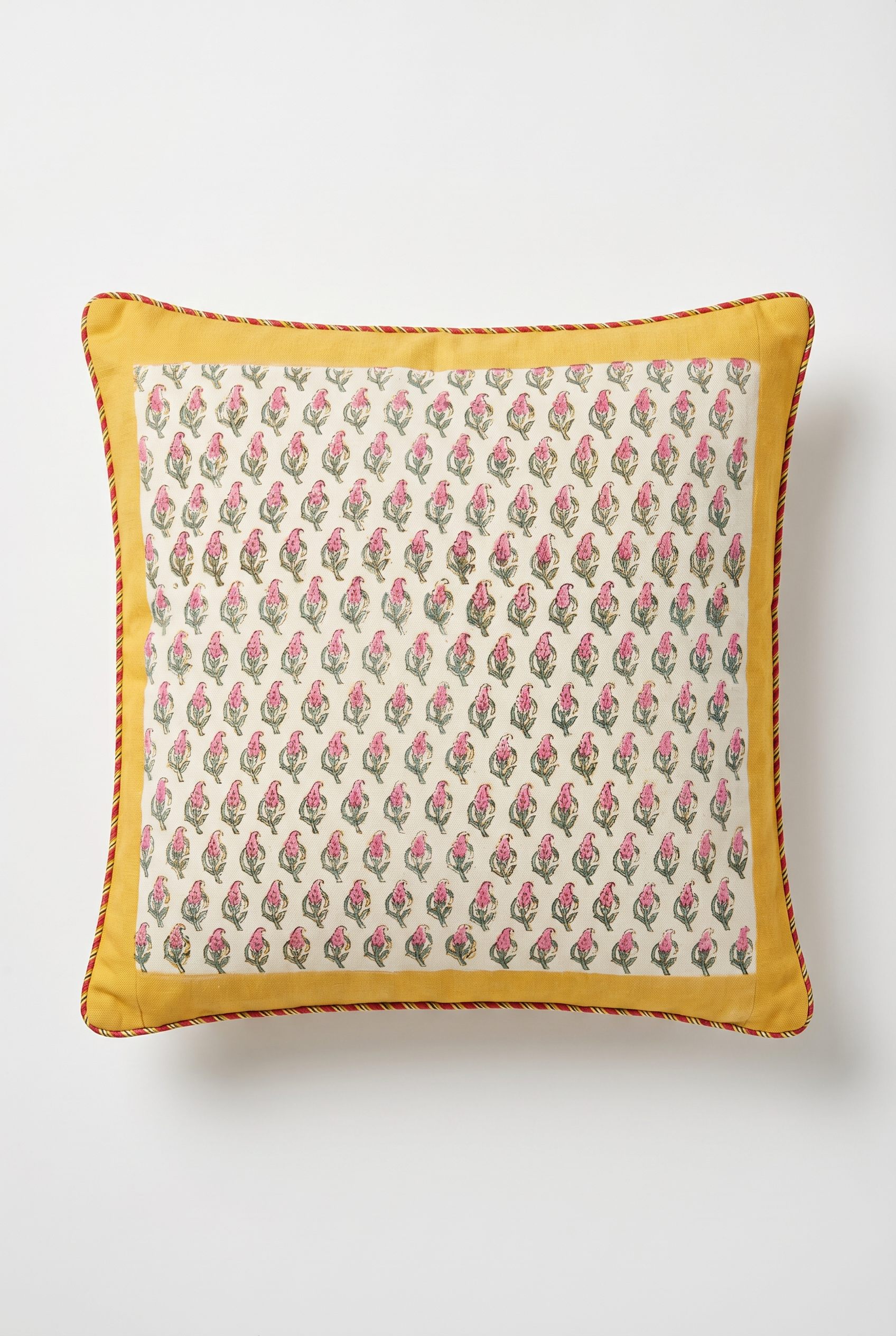 Pink Booti — Hand-Block Cotton Cushion Cover — photo 1