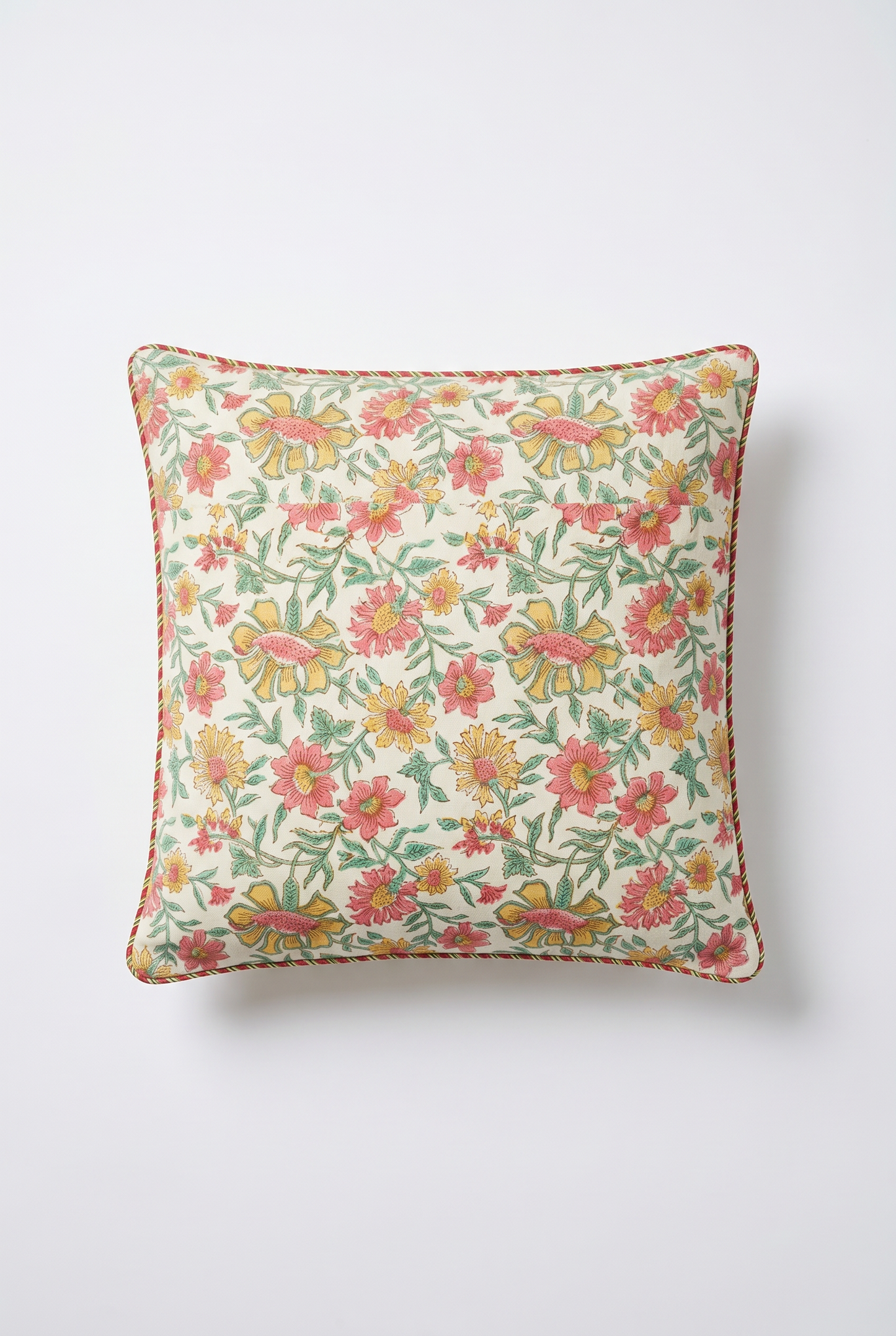 Pink Booti — Hand-Block Cotton Cushion Cover — photo 2