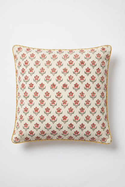 Rose Medallion — Hand-Block Cotton Cushion Cover — photo 3