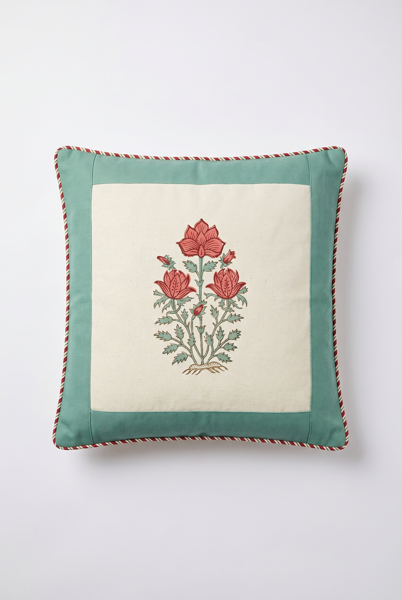 Coral Vine — Hand-Block Cotton Cushion Cover — photo 3
