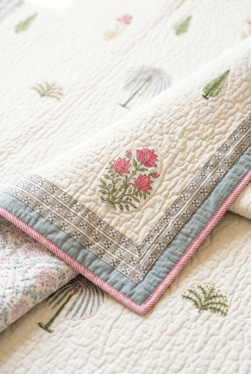 Palm Sonata — Reversible Quilted Bed Cover Set — photo 2