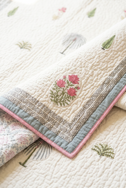 Palm Sonata — Reversible Quilted Bed Cover Set — photo 2