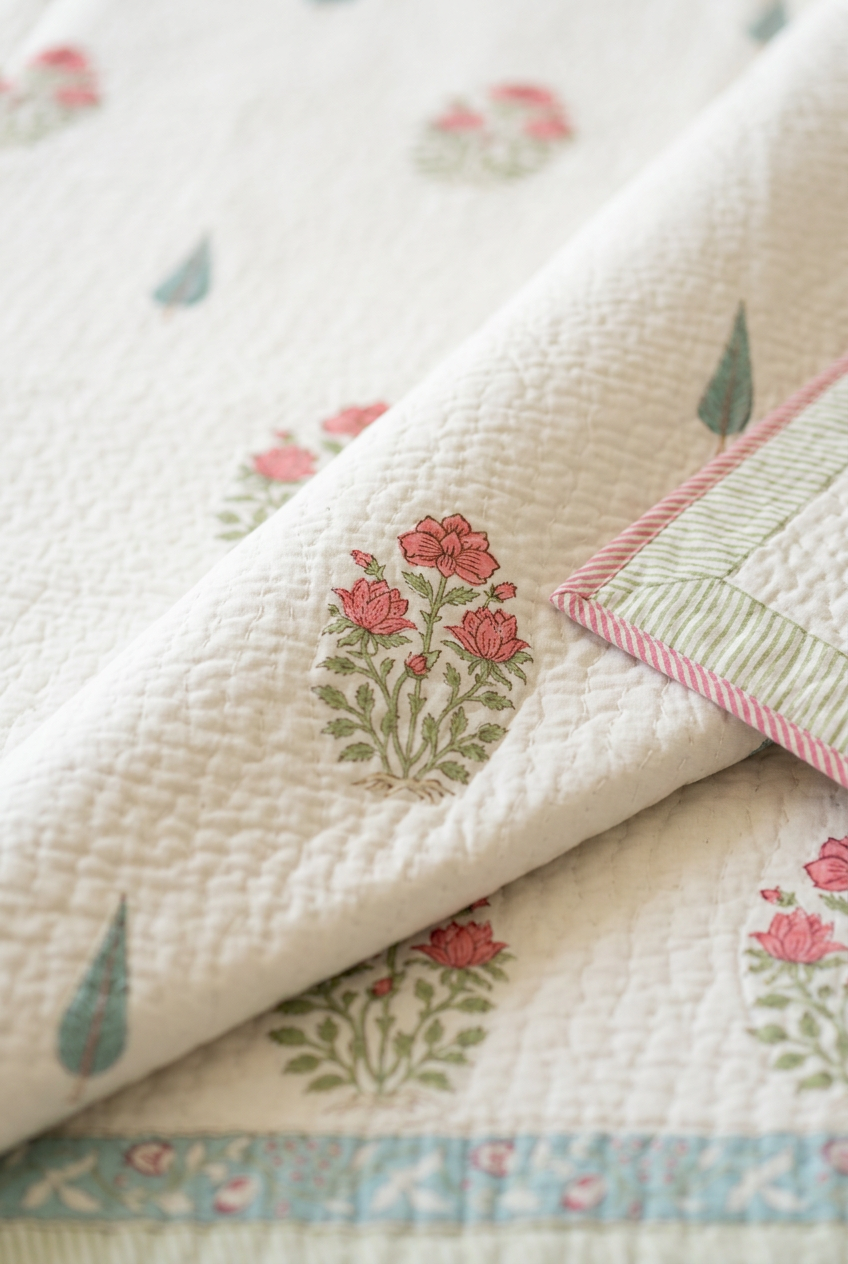 Garden Medley — Reversible Quilted Bed Cover Set — photo 2