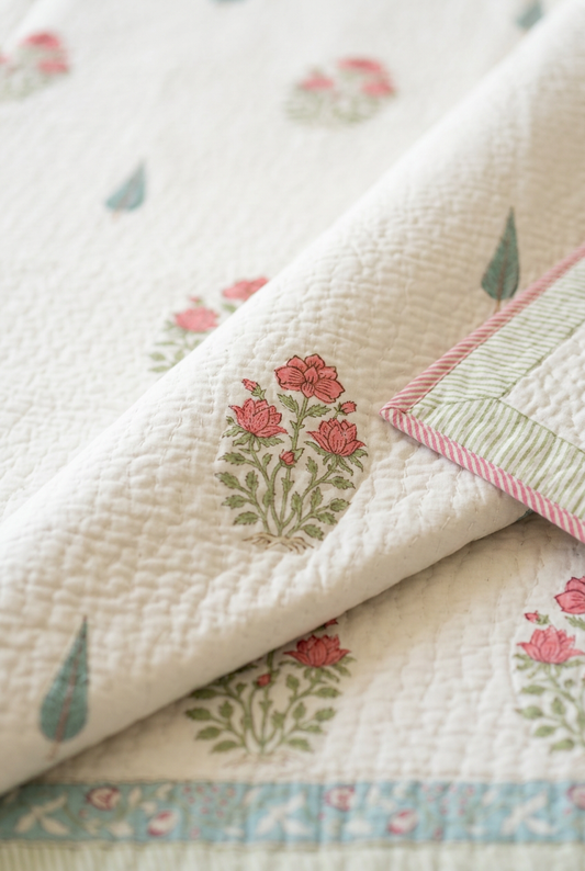 Garden Medley — Reversible Quilted Bed Cover Set — photo 2