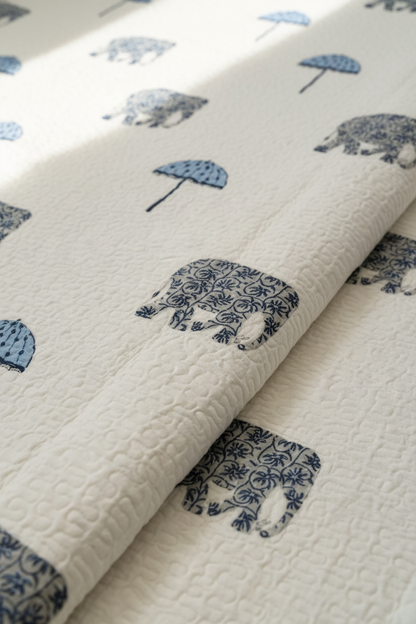 Indigo Caravan — Reversible Quilted Bed Cover Set — photo 1
