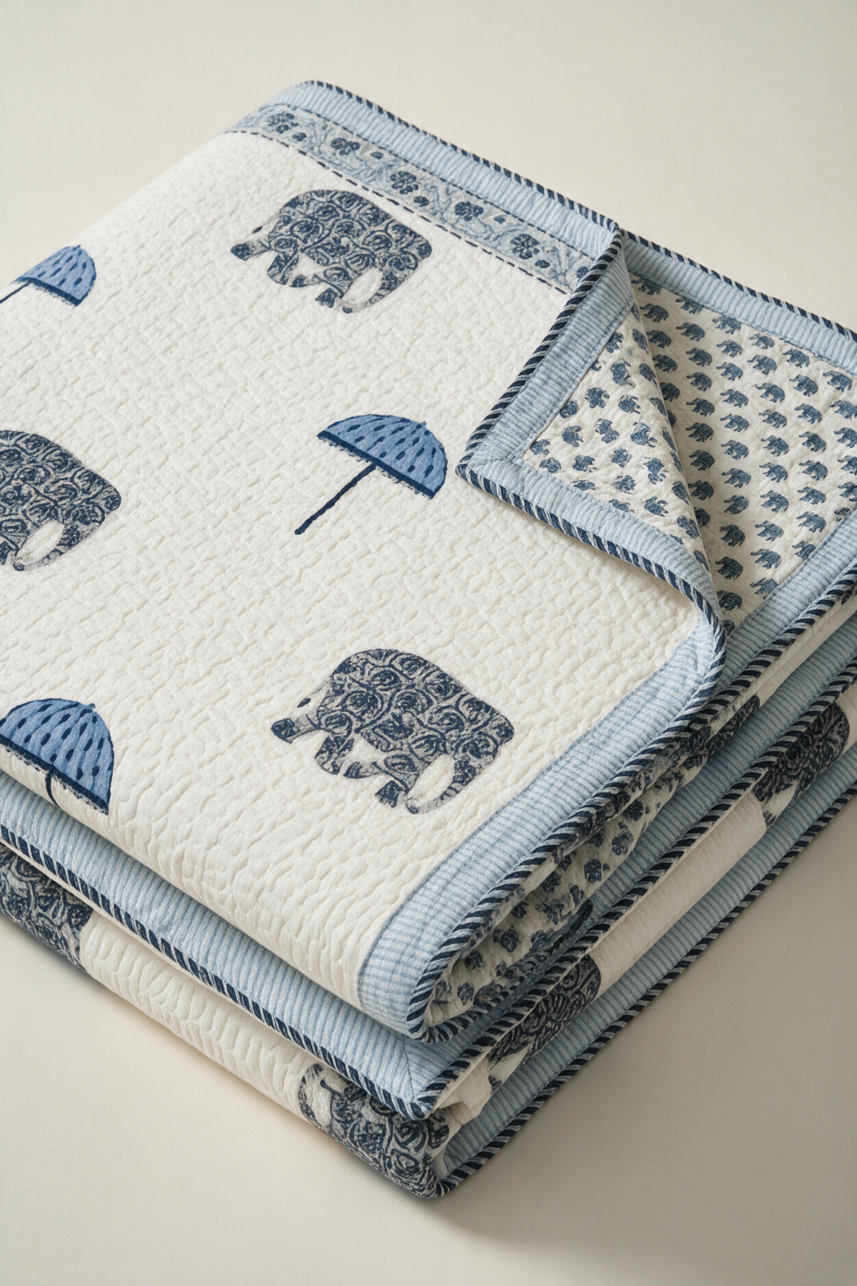 Indigo Caravan — Reversible Quilted Bed Cover Set — photo 2