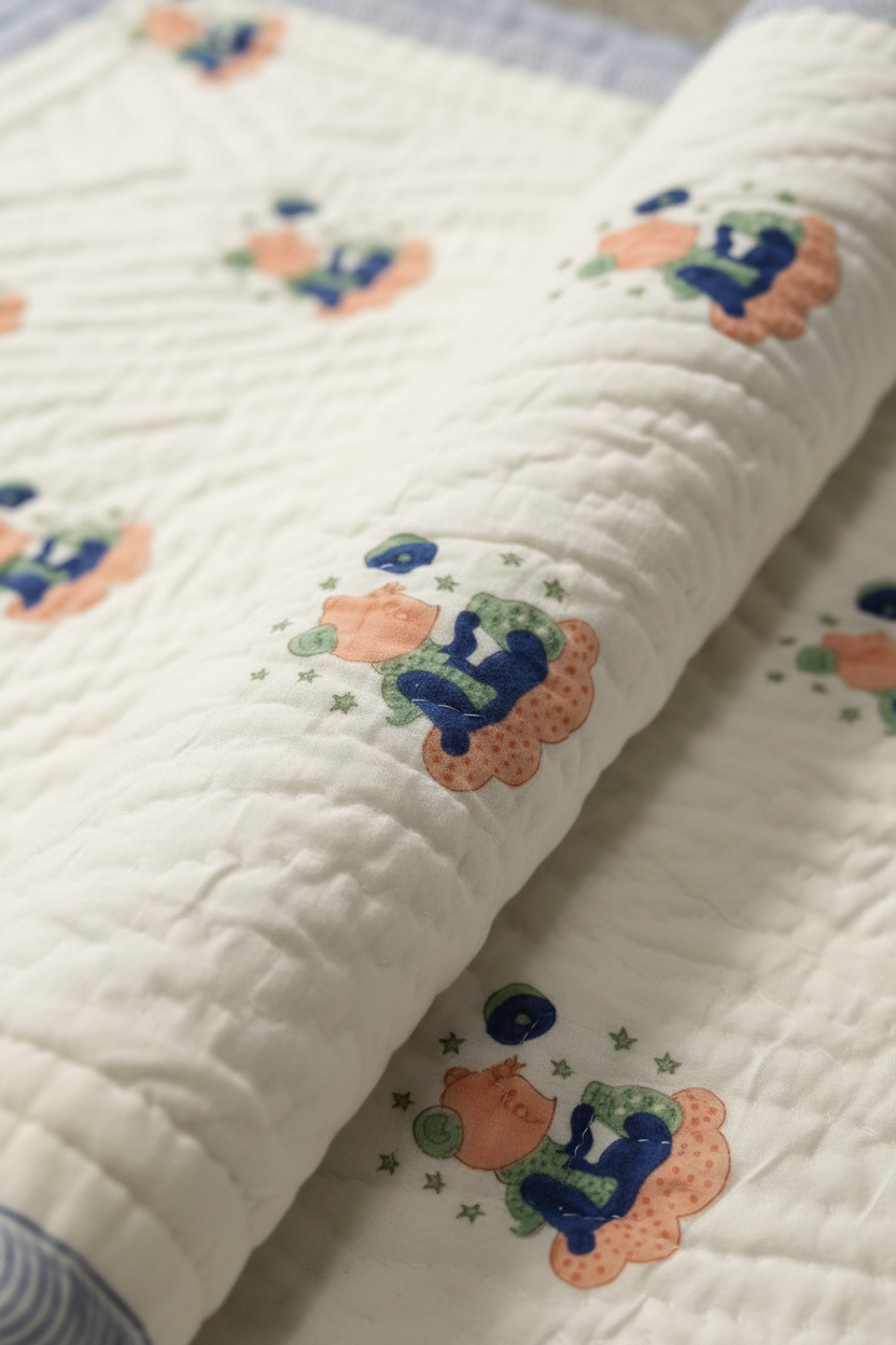 Little Elephant — Hand-Block Cotton Baby Quilt — photo 3