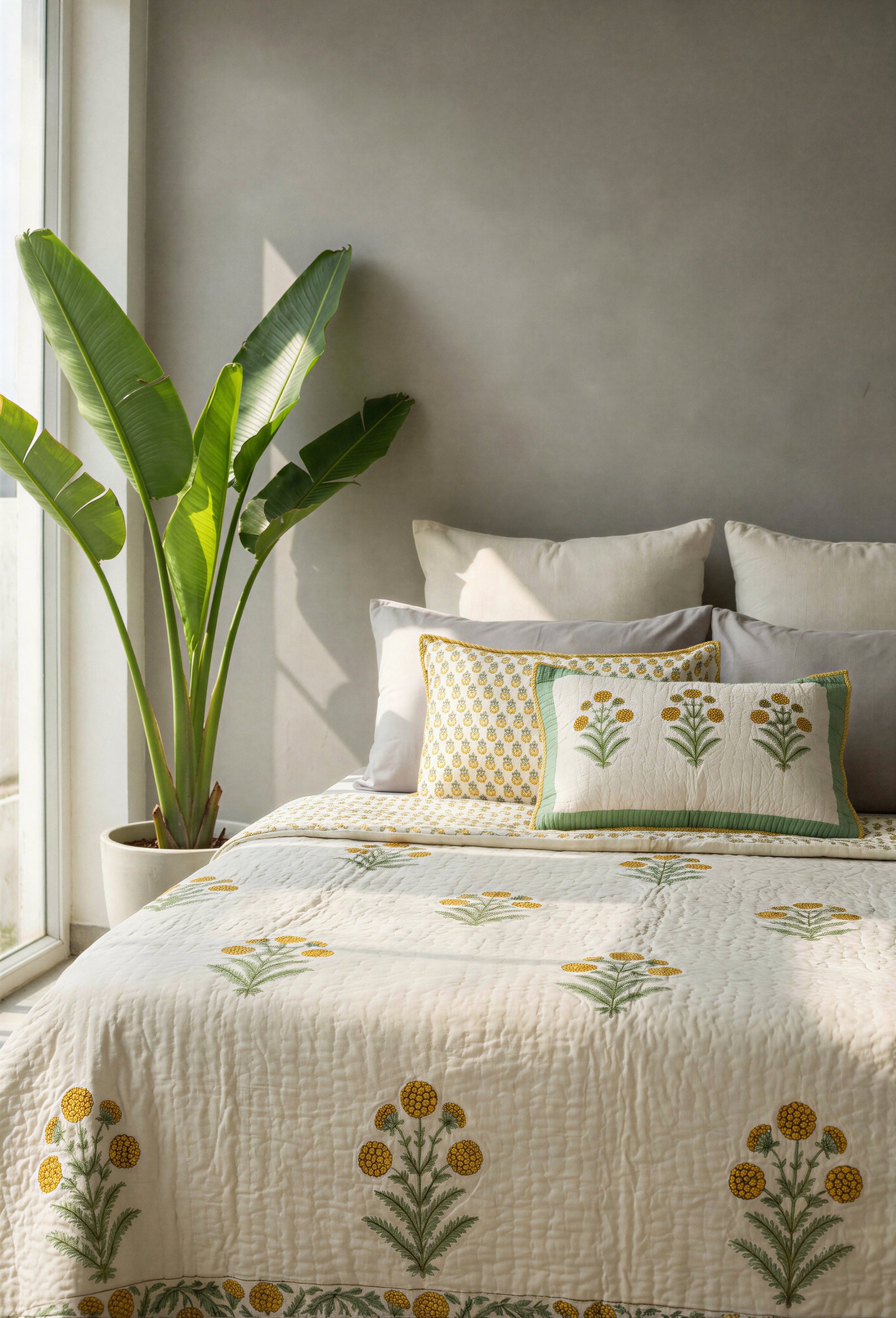 Marigold Sonnet — Reversible Quilted Bed Cover Set — photo 3