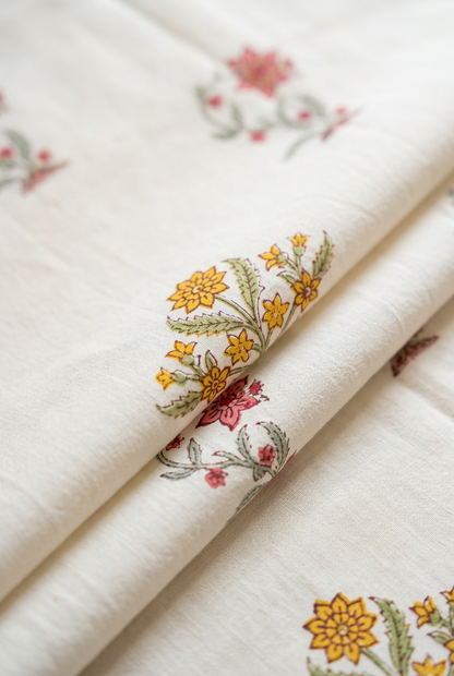 Honey Drift — Hand-Block Cotton Curtain Pair — photo 2