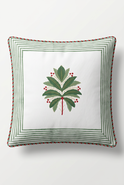 Botanical Leaf — Hand-Block Cotton Cushion Cover — photo 1