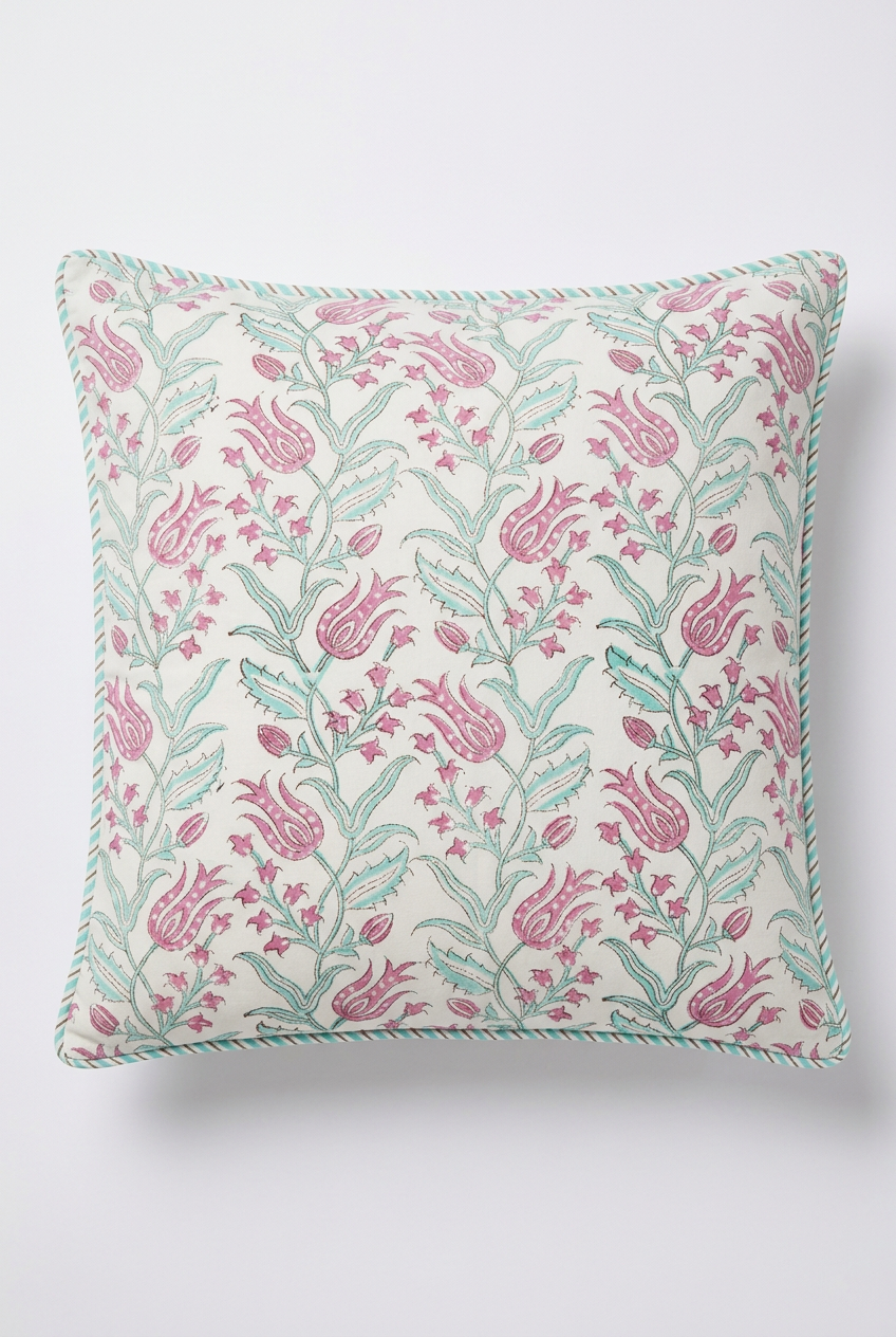 Wildflower Medley — Hand-Block Cotton Cushion Cover — photo 2