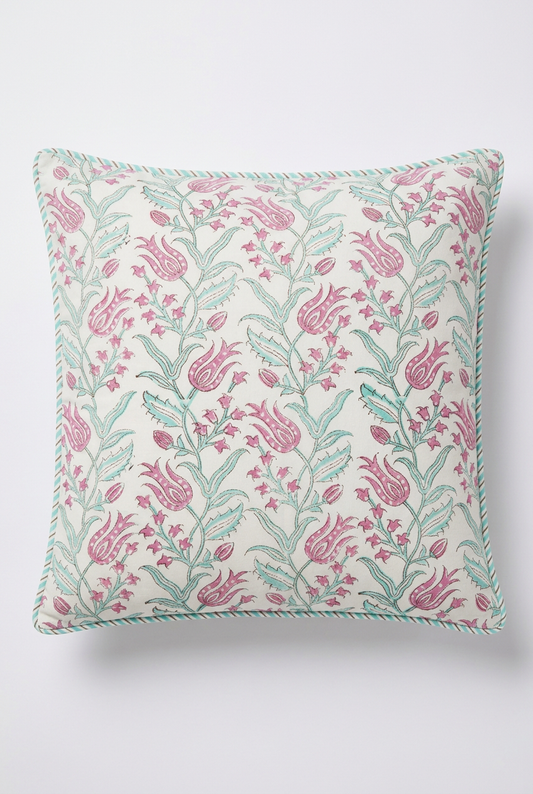 Wildflower Medley — Hand-Block Cotton Cushion Cover — photo 2