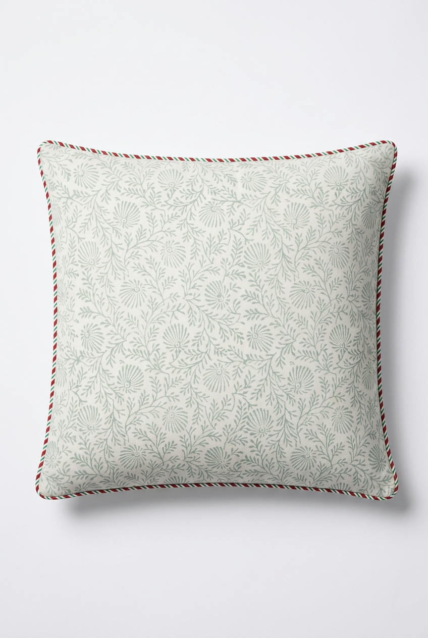 Carnation Cypress — Hand-Block Cotton Cushion Cover — photo 2
