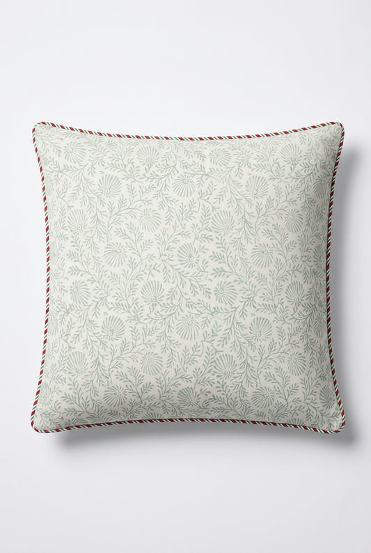 Carnation Cypress — Hand-Block Cotton Cushion Cover — photo 2
