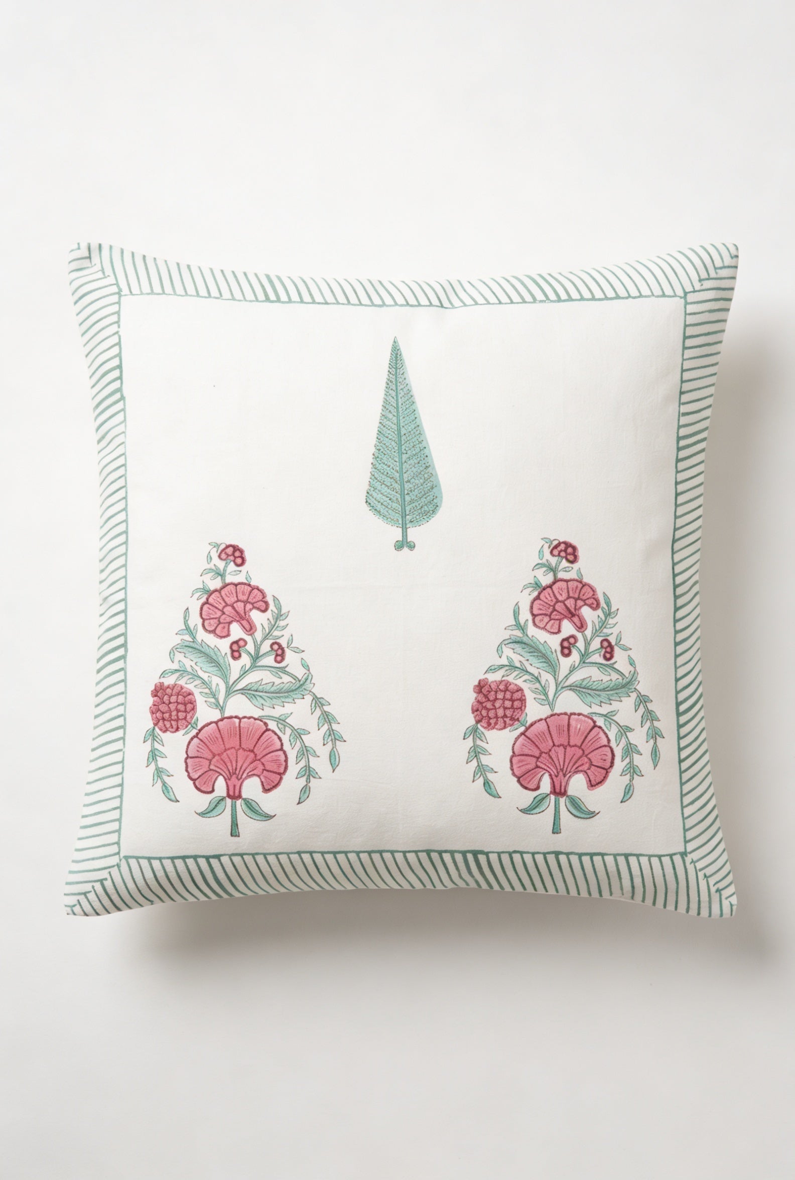 Rose Mughal — Hand-Block Cotton Cushion Cover — photo 2