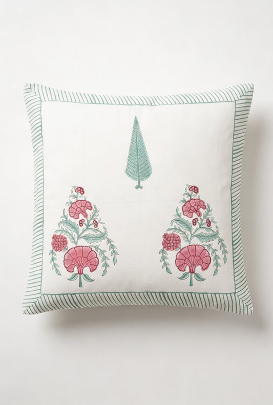 Rose Mughal — Hand-Block Cotton Cushion Cover — photo 2
