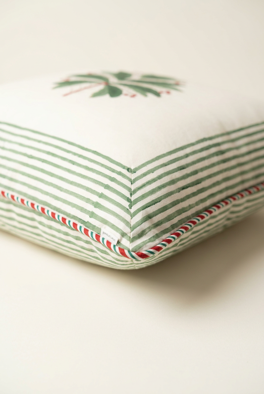 Botanical Leaf — Hand-Block Cotton Cushion Cover — photo 2