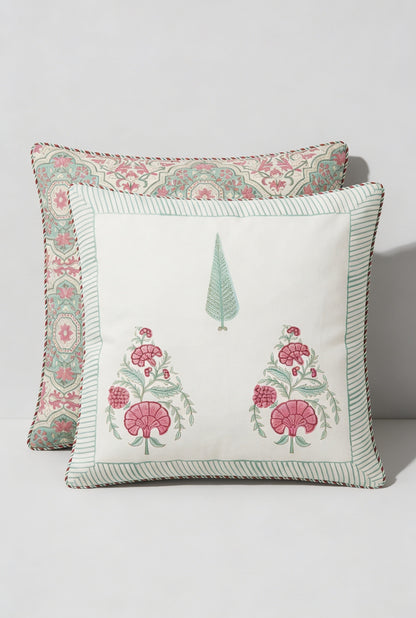 Rose Mughal — Hand-Block Cotton Cushion Cover — photo 3