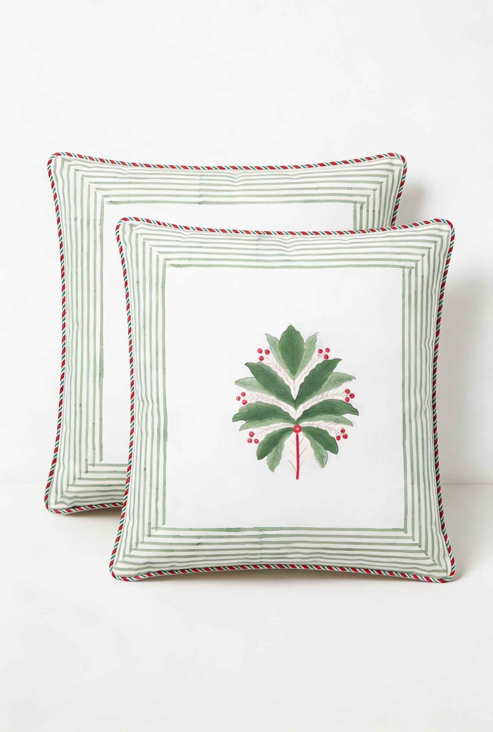 Botanical Leaf — Hand-Block Cotton Cushion Cover — photo 3