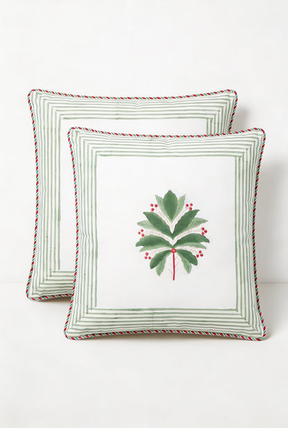 Botanical Leaf — Hand-Block Cotton Cushion Cover — photo 3