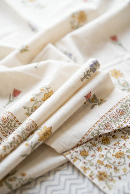 Morning Mist — Hand-Block Cotton Curtain Pair — photo 4