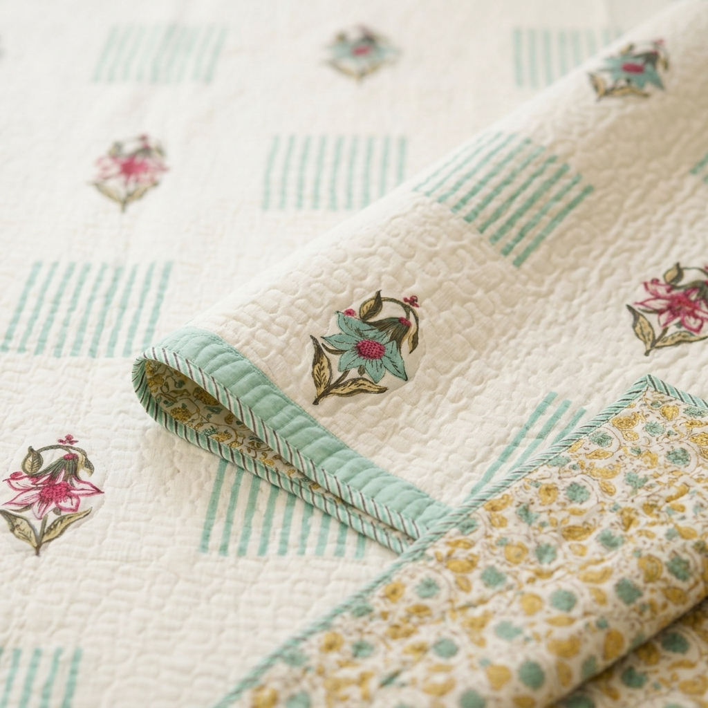 Mint Charm — Reversible Quilted Bed Cover Set — photo 1