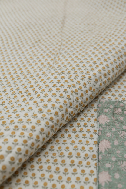 Mustard Booti — Reversible Hand-Block Cotton Quilt — photo 3