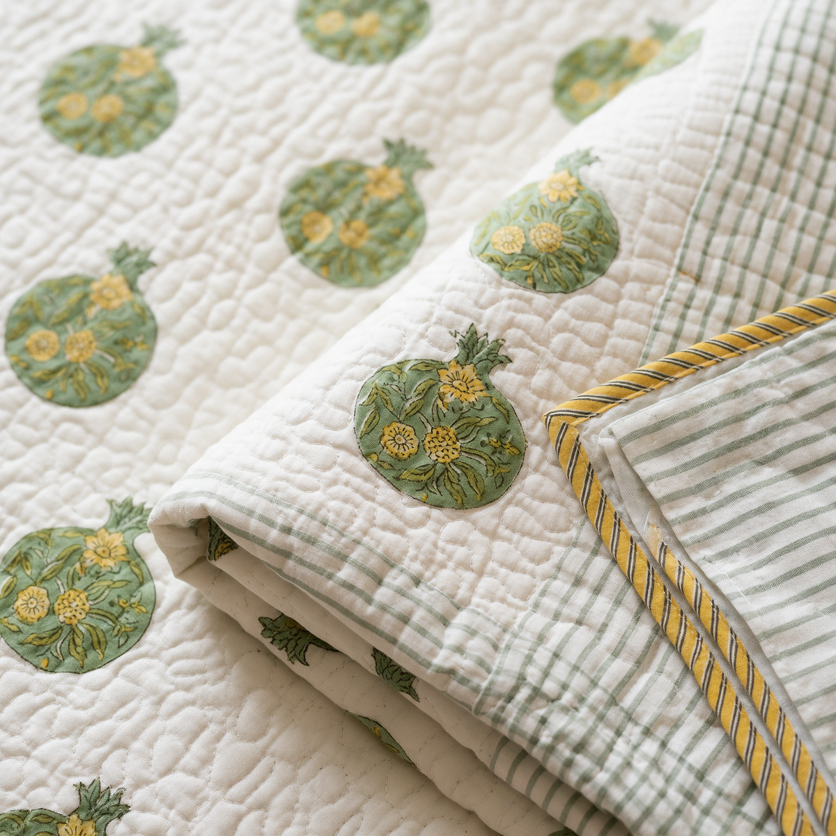 Pomegranate Sonata — Reversible Quilted Bed Cover Set — photo 1