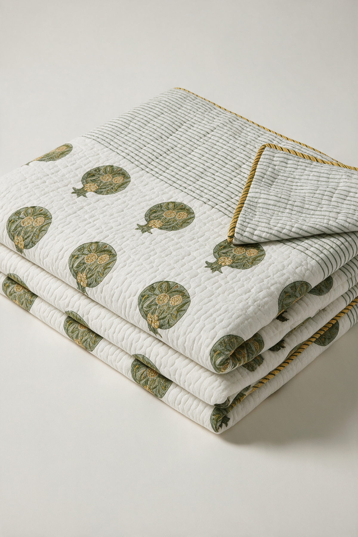 Pomegranate Sonata — Reversible Quilted Bed Cover Set — photo 2