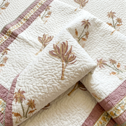 Rose Oasis — Reversible Quilted Bed Cover Set — photo 1