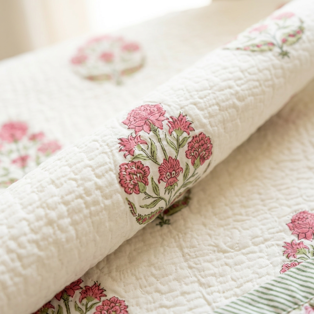 Rose Sonata — Reversible Quilted Bed Cover Set — photo 1