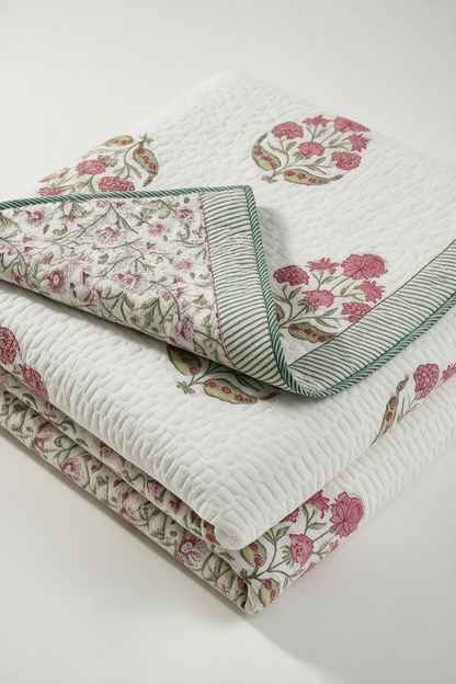 Rose Sonata — Reversible Quilted Bed Cover Set — photo 3